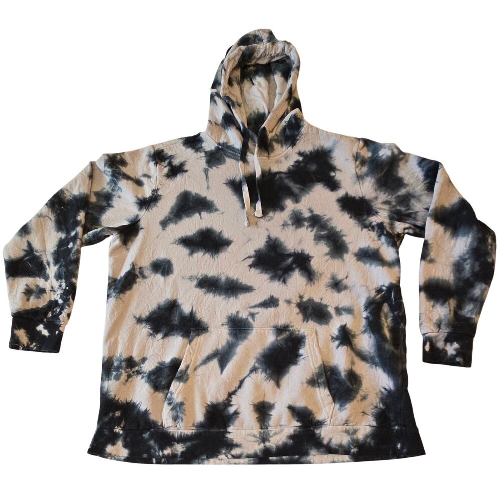 Sz 3X (54-56) NO BOUNDARIES Men's Black Tie Dye Kangaroo Sweatshirt Hoodie
